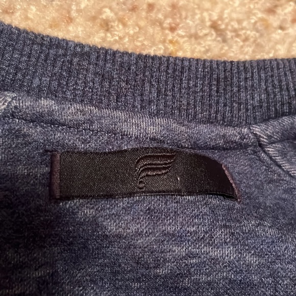 ✅ FABLETICS by Kate Hudson Long Sleeve Fleece Pullover Sweatshirt Marled Blue M - Picture 4 of 5